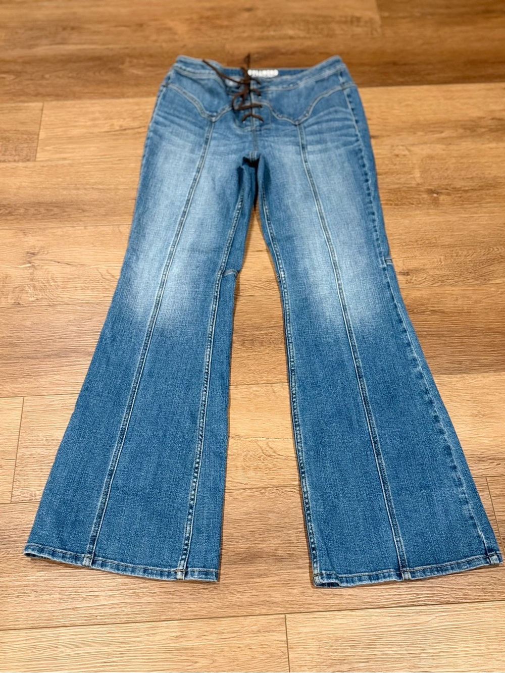 Idyllwind By Miranda Lambert Mid Rise Flare Tie Denim Jeans 12W Countrycore